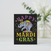 Mardi Gras Elephant Carnaval Briefkaart (Staand voorkant)