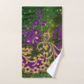 Mardi Gras Embroidery Floral Designer Bad Handdoek (Handdoek)