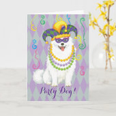 Mardi Gras Eskie Kaart (Gele Bloem)