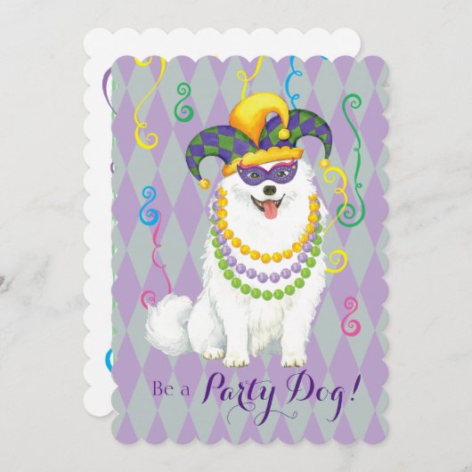 Mardi Gras Eskie Kaart (Voorkant / Achterkant)