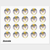 Mardi Gras Eskie Ronde Sticker (Vel)