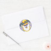 Mardi Gras Eskie Ronde Sticker (Envelop)