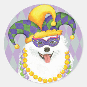 Mardi Gras Eskie Ronde Sticker