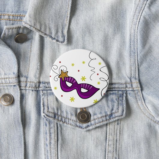 Mardi Gras Eye Mask Button (In situ)