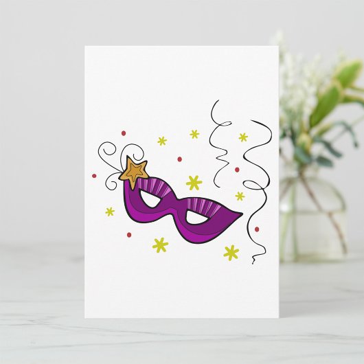 Mardi Gras Eye Mask Carnival Invitations Kaart