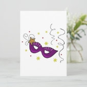 Mardi Gras Eye Mask Carnival Invitations Kaart (Staand voorkant)