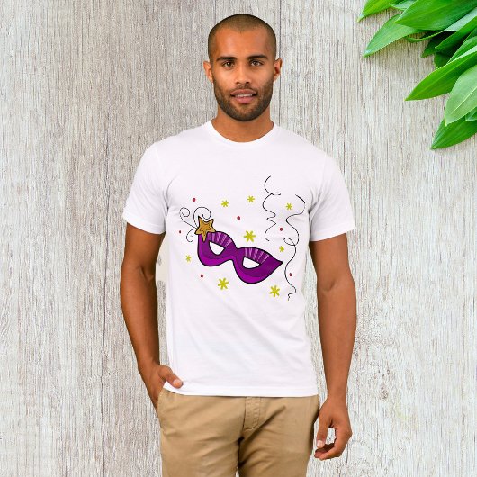 Mardi Gras Eye Mask Carnival Mannen T-Shirt