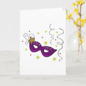 Mardi Gras Eye Mask Carnival Wenskaarten Kaart (Gele Bloem)