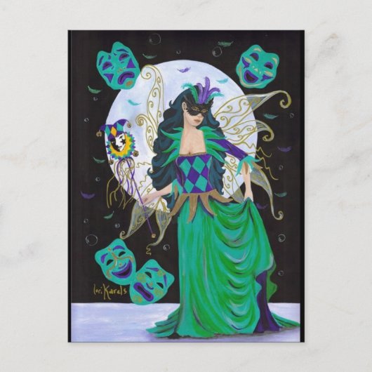 Mardi Gras Fairy Briefkaart (Voorkant)