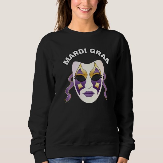 Mardi Gras Fat Dinsdag Carnival Masker 2023 Trui (Voorkant)