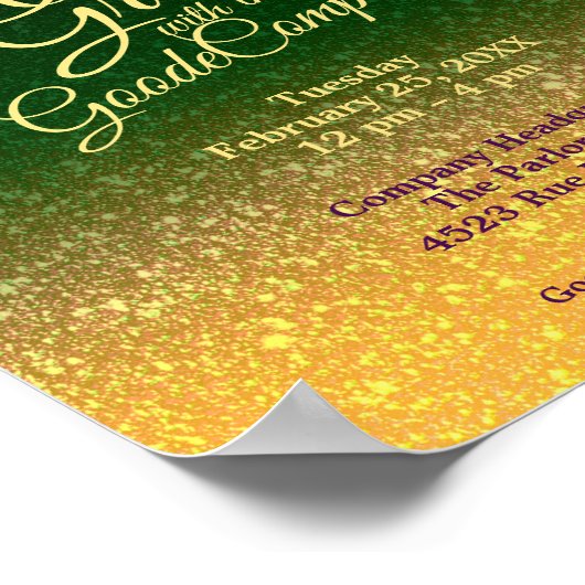 Mardi Gras Fat dinsdag | Kantoor Breakroom-gebouw Poster (Hoek)