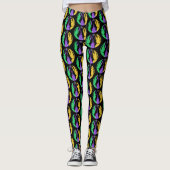 Mardi Gras Fat Dinsdag Paarse goudkreeft Leggings (Voorkant)