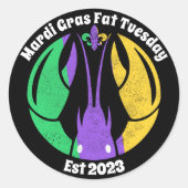Mardi Gras Fat Dinsdag Paarse goudkreeft Ronde Sticker (Voorkant)