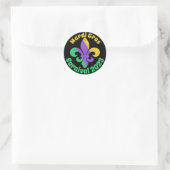 Mardi Gras Fat Dinsdag Paarse Groene Fleur De Lis Ronde Sticker (Tas)