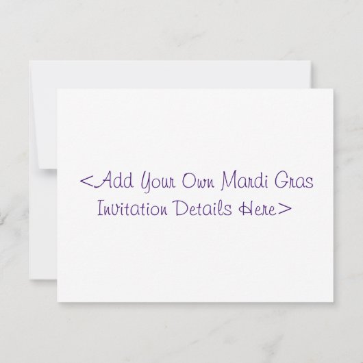 Mardi Gras Feather Mask Invitation of Invites Kaart (Achterkant)