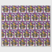 Mardi Gras Feather Mask Kleurrijke Giftwrap Cadeaupapier (Vlak)