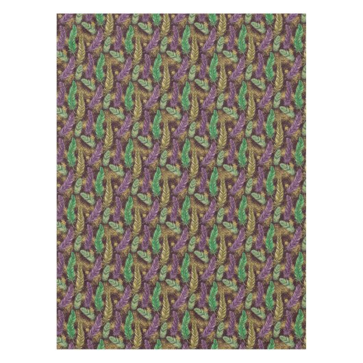 Mardi Gras Feather Pattern Tafelkleed (Voorkant)