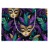 Mardi Gras Feathers And Mask Groot Cadeauzakje (Achterkant)