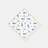 Mardi Gras Feathers en Fleur de Lis Pattern Servet (Hoek)