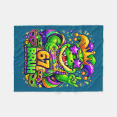Mardi gras-feest alligator mardigator 67 bruh spel fleece deken (Voorkant (Horizontaal))
