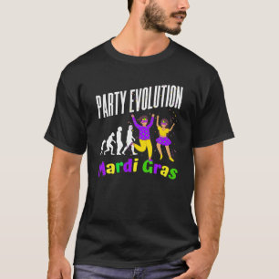 Mardi Gras-feest evolutie van de mens Funny Fat Tu T-shirt