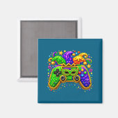 Mardi Gras-feest Gouden Kralen Ontwerp Magneet (Voorkant / Achterkant)