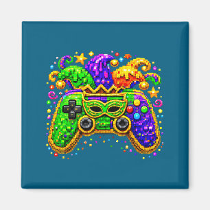 Mardi Gras-feest Gouden Kralen Ontwerp Magneet