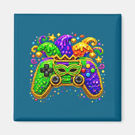 Mardi Gras-feest Gouden Kralen Ontwerp Magneet (Voorkant)
