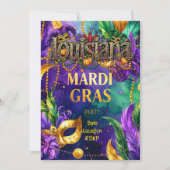 Mardi Gras Feest – Lousiana Kaart (Voorkant)