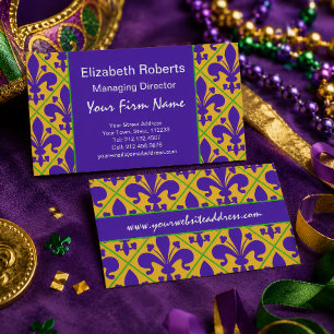 Mardi Gras-feest New Orleans Fleur de Lis Visitekaartje