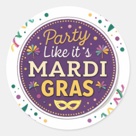 Mardi Gras-feest Ronde Sticker