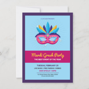 Mardi Gras-feest uitnodiging