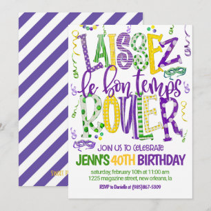 Mardi Gras Feest Uitnodiging