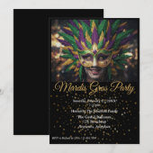 Mardi Gras-feest uitnodiging (Voorkant / Achterkant)
