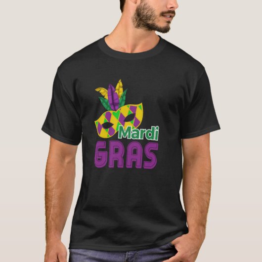 Mardi Gras Feestelijk Carnavalsmasker T-shirt (Voorkant)