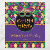 Mardi Gras. feestelijk Wijn Etiket (Enkel label)