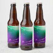 Mardi Gras Feestelijke Paarse Achtergrond Bier Etiket (Flessen)