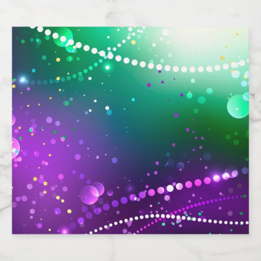 Mardi Gras Feestelijke Paarse Achtergrond Bier Etiket (Enkel label)