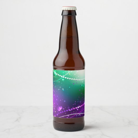 Mardi Gras Feestelijke Paarse Achtergrond Bier Etiket (Voorkant)