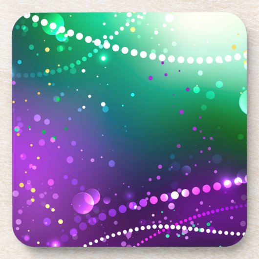 Mardi Gras Feestelijke Paarse Achtergrond Bier Onderzetter (Voorkant)