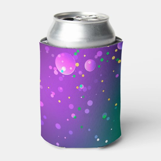 Mardi Gras Feestelijke Paarse Achtergrond Blikjeskoeler (Blikje Voorkant)