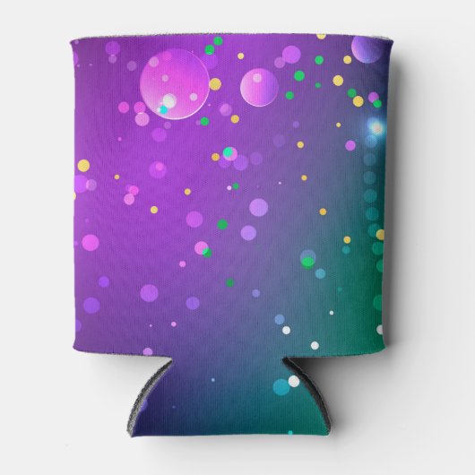 Mardi Gras Feestelijke Paarse Achtergrond Blikjeskoeler (Voorkant)