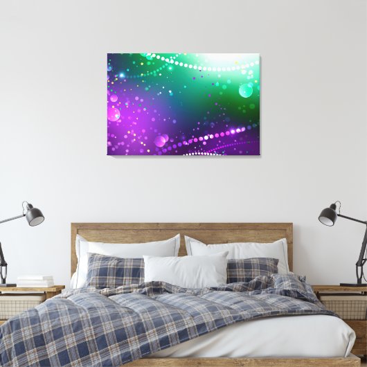 Mardi Gras Feestelijke Paarse Achtergrond Canvas Afdruk (Insitu (Slaapkamer))