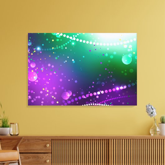 Mardi Gras Feestelijke Paarse Achtergrond Canvas Afdruk (Insitu (Woonkamer))