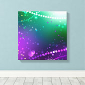Mardi Gras Feestelijke Paarse Achtergrond Canvas Afdruk (Insitu (Houten vloer))
