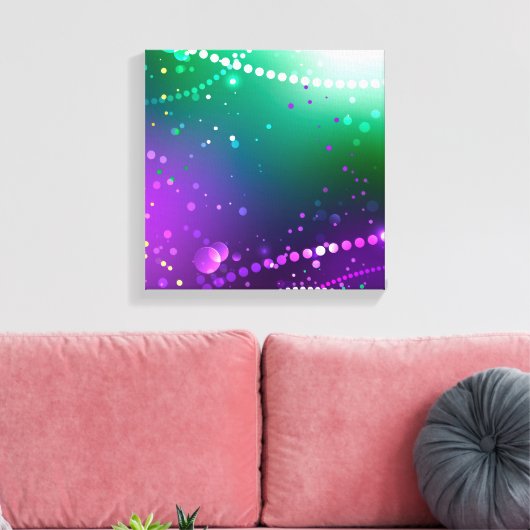 Mardi Gras Feestelijke Paarse Achtergrond Canvas Afdruk (Insitu (Woonkamer))