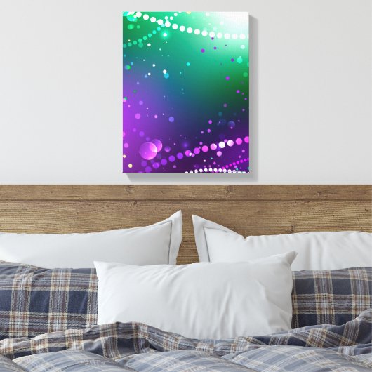 Mardi Gras Feestelijke Paarse Achtergrond Canvas Afdruk (Insitu (Slaapkamer))