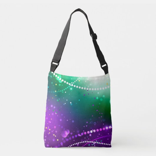 Mardi Gras Feestelijke Paarse Achtergrond Crossbody Tas (Voorkant)