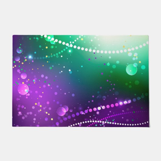 Mardi Gras Feestelijke Paarse Achtergrond Deurmat (Voorkant)