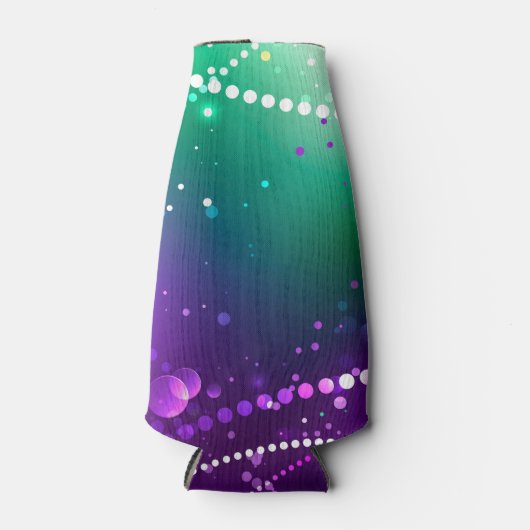 Mardi Gras Feestelijke Paarse Achtergrond Flesjeskoeler (Voorkant)